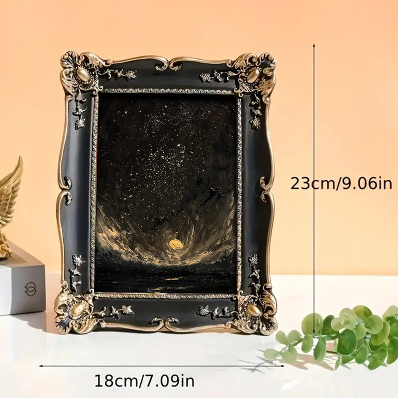 Vintage Black Framed Original Oil Painting on canvas 12x17cm. Birthday gift idea gallery