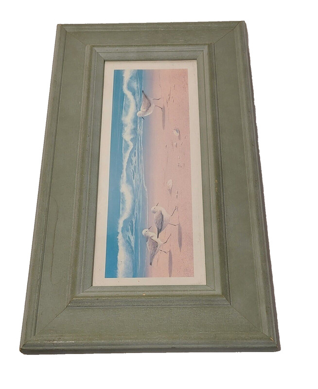 Beautiful Ocean Beach Waves W/ 3 Sanderlings Painting Picture Wall Decoration gallery