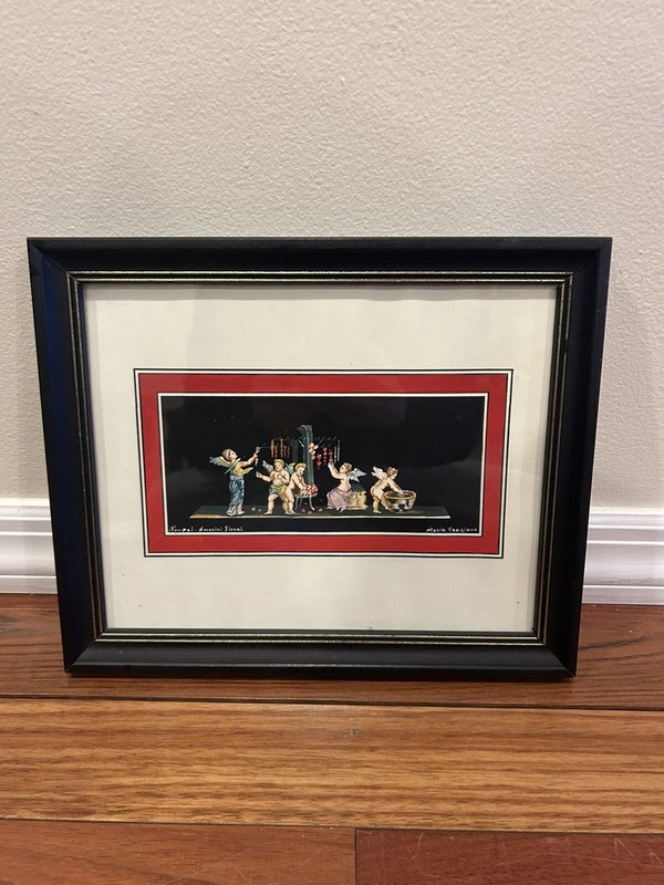 Vintage 1960s Maria Graziano Original Signed Litho Pompeii Italy Cherubs gallery