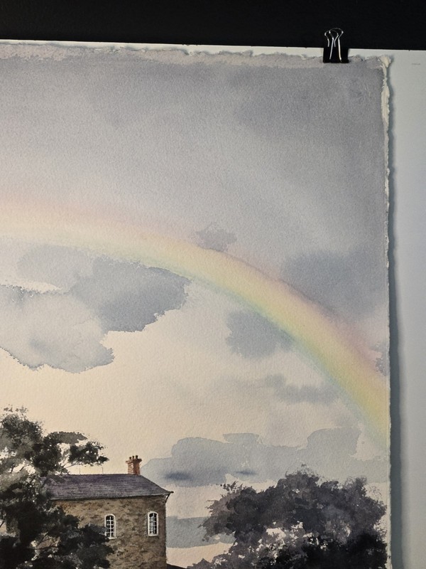 Todd Reifers Rainbow Watercolor Painting No Frame 22.5 X 30 Inch Signed Art gallery