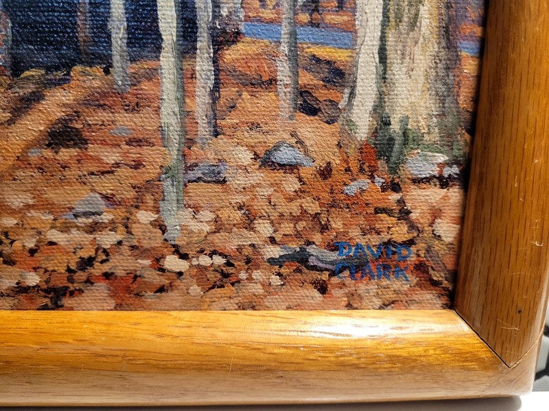 David Clark Signed Oil Painting John Clark's Barn Tannersville Bog Framed gallery
