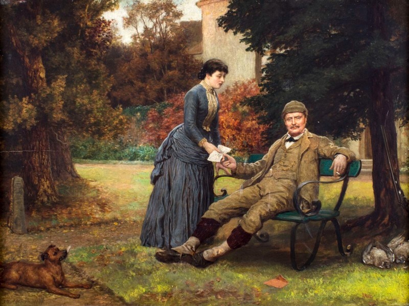 John Evan Hodgson (UK,1831-1895) oil painting antique 122934