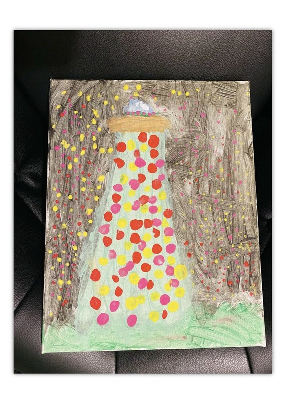 Hand Painted Random Crayola On Canvas Board Portrait 12×16 unframed, 3 In Bundle