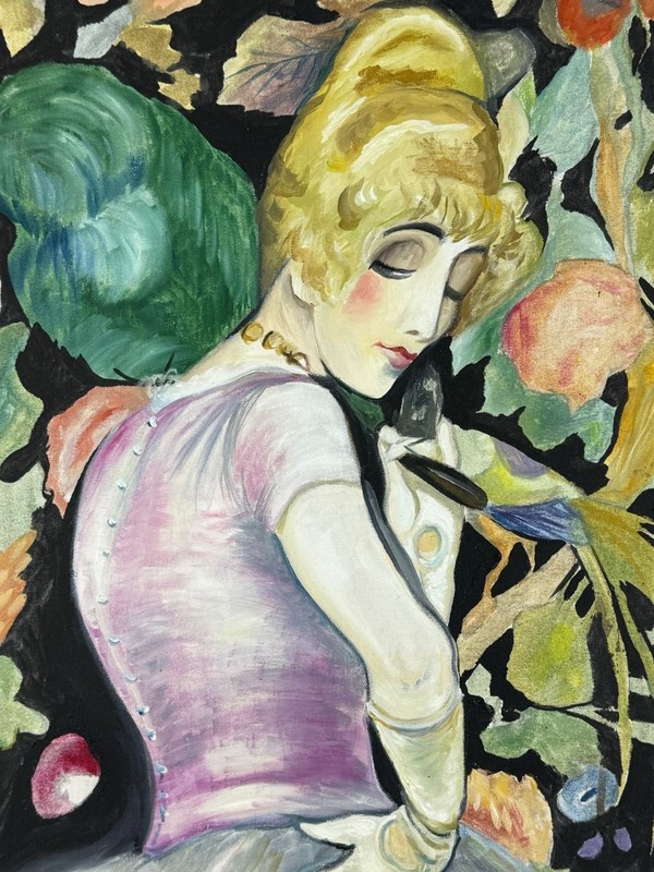 Gerda Wegener (Handmade) Oil On Canvas Painting signed and stamped gallery