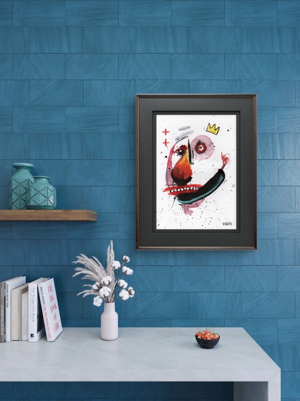 Original Ink Portrait Painting A4 Mixed Media Neo-Expressionism Signed COA #28 gallery