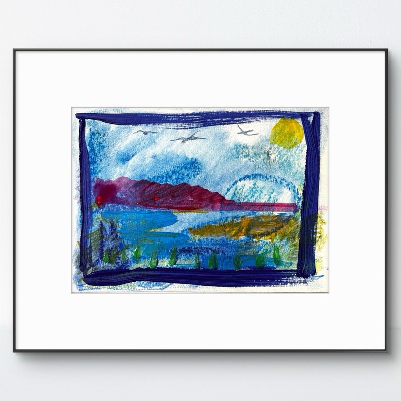 Original Abstract Expressionism 5X7 Miniature Paper Colorful Handmade Signed 10