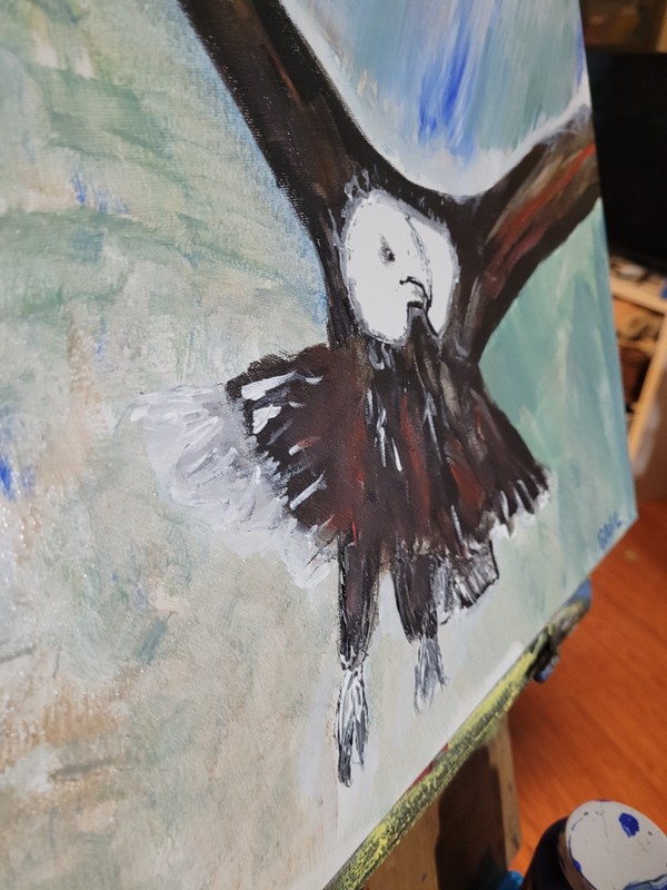 Eagle Swooping Vibrant Abstract Expressionism Canvas Painting gallery
