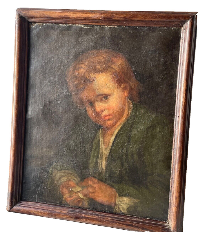Circle of Jean Baptiste GREUZE - Antique French Old Master Oil - Study of a Boy gallery
