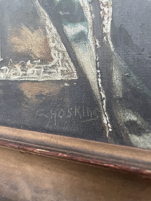 Oil on Canvas Painting of Baby Stuart Circa 1840's Pearl S Buck Estate gallery