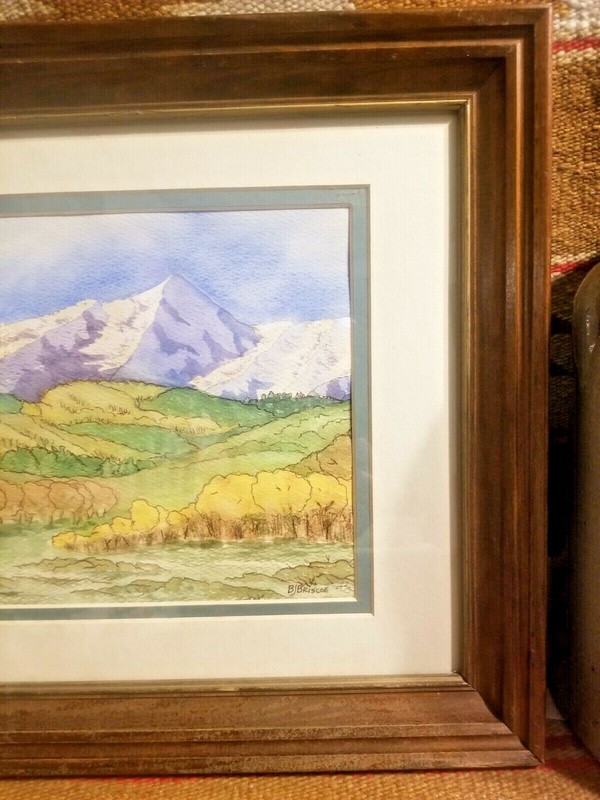 BEAUTIFUL NEW MEXICO LANDSCAPE WATERCOLOR by ABQ ARTIST BARBARA J BRISCOE ca1990 gallery