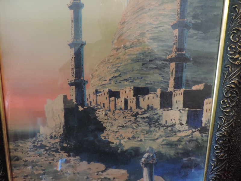 RARE SIGNED THOMAS EASON PAINTING FRAMED 19TH CENTURY ORIENTALIST MIDDLE EAST gallery