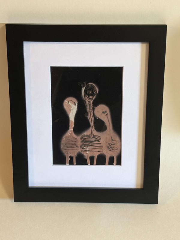 Tonito Original Chemigram painting.Organic surrealism.Framed & Gift Wrapped