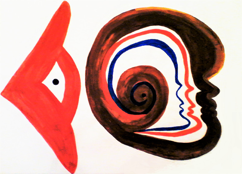 PAINTING,’THE STIRRING’,ON PAPER, ABSTRACT, ORIGINAL, WATER COLOR – FREE SHIP!