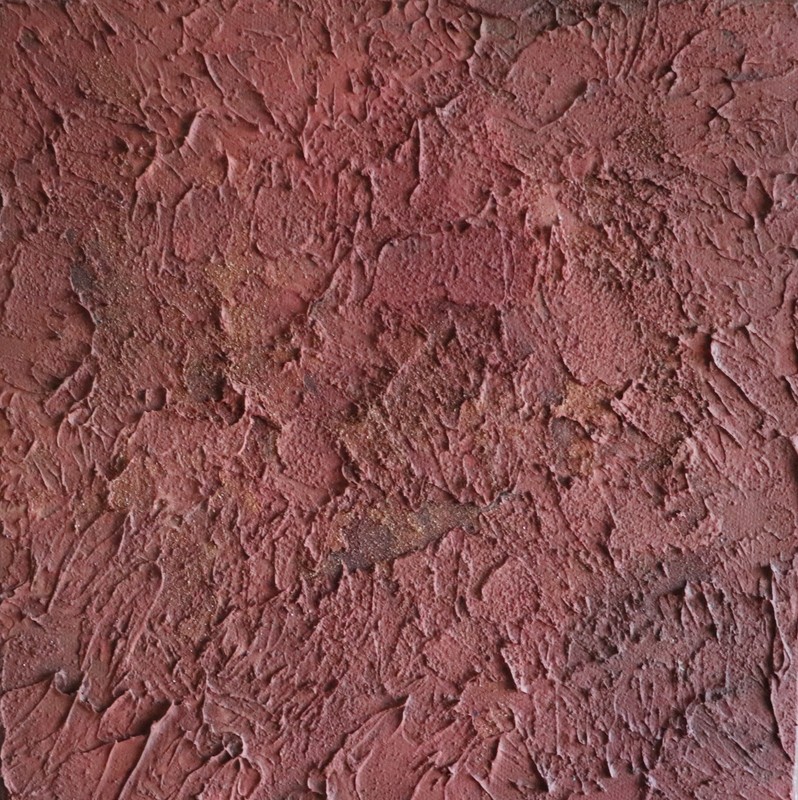 Textured Terracotta Abstract Painting | Wabi Sabi Sculptural Canvas (10×10″)