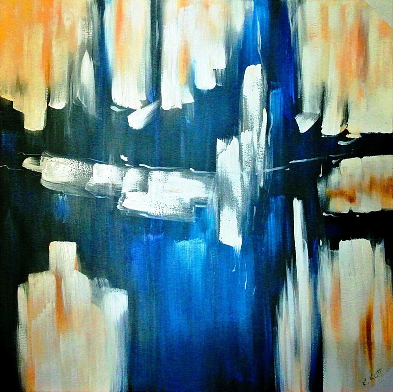 K.Kott-Mysterious Passage-100% Handmade Oil Painting/Gall Wrapped Canvas/40″x40″
