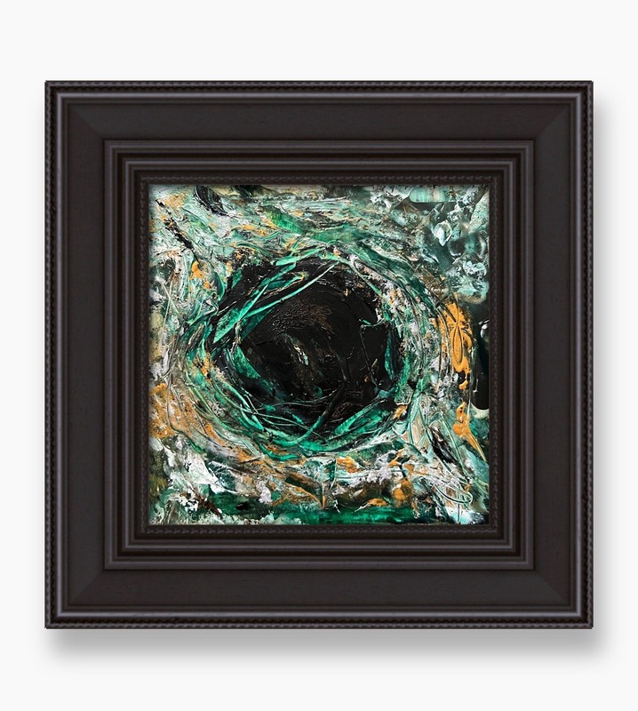 Cosmic Galaxy Abstract Expressionism Textured Starfield Deep Space Art Framed 6” gallery