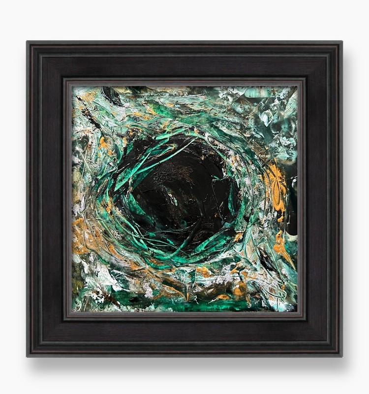 Cosmic Galaxy Abstract Expressionism Textured Starfield Deep Space Art Framed 6” gallery
