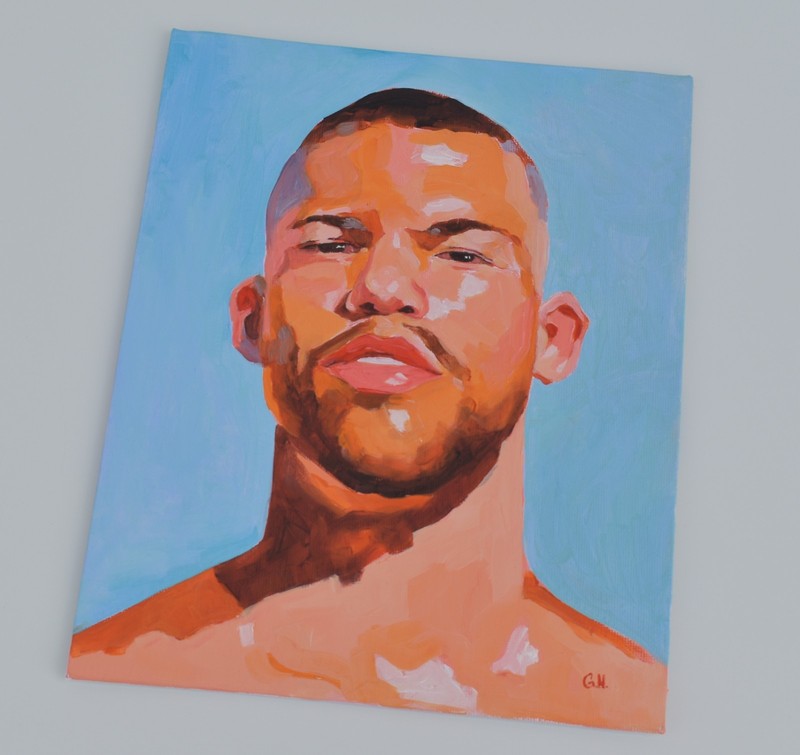 Original Hand painted Artwork Oil Painting on canvas board Man Male Portrait gallery