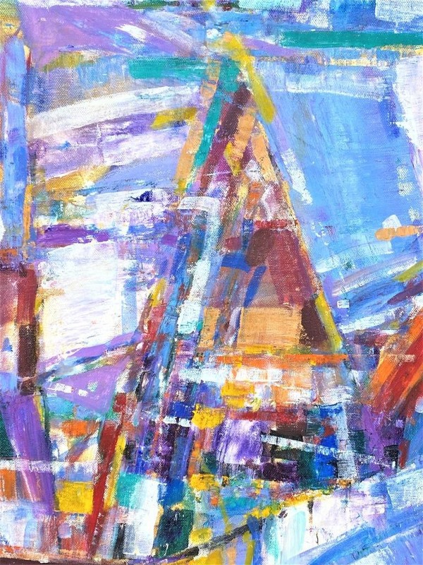 New York School Abstract #7 Expressionism Oil on Canvas Signed TOMCO 20" x 20" gallery