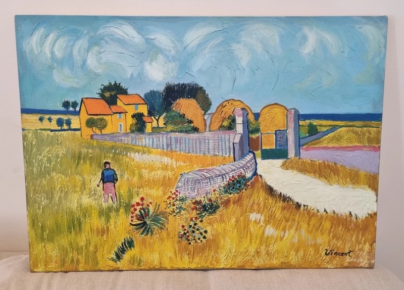 Vincent Van Gogh, Handmade Oil Painting On Canvas, Signed, Stamped 70cm x 50cm