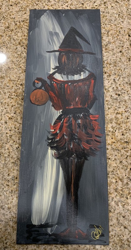 Halloween Paintings 6×18 Fall Fun Panels Hand Painted Art Theme
