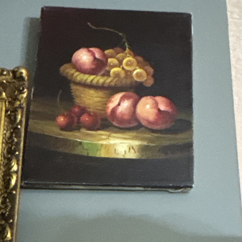 Small Unframed Still Life Fruit Painting, Food & Drink Theme, Single Piece