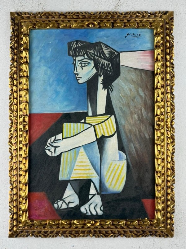 Pablo Picasso (Handmade) Oil On Canvas Painting signed and stamped
