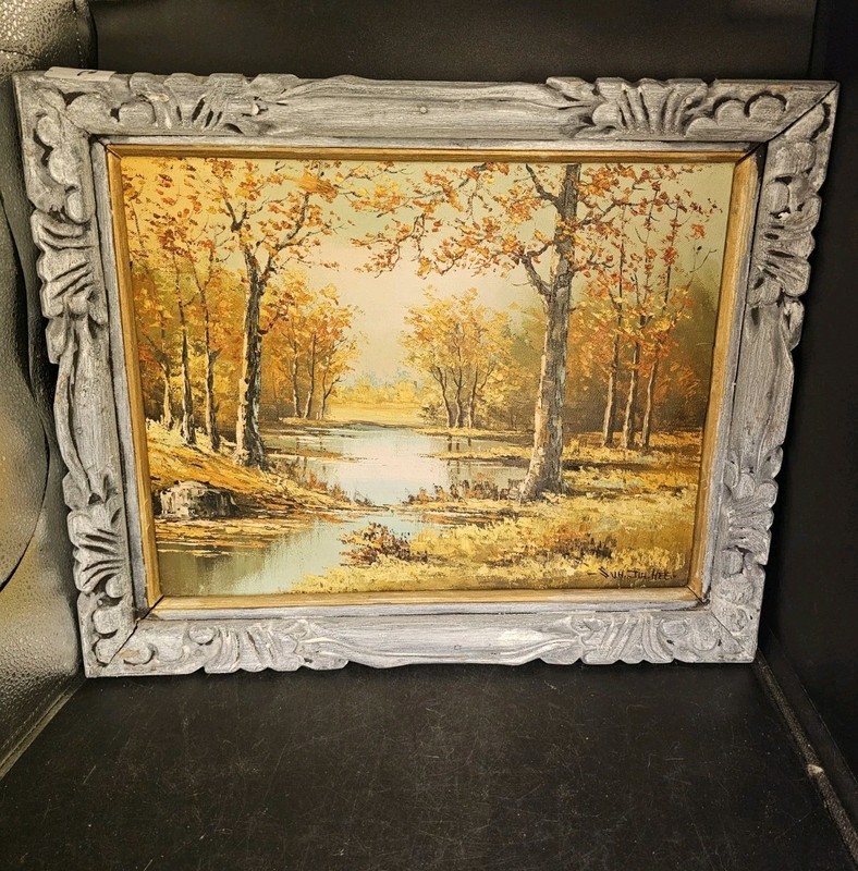 Original oil painting, Fall landscape Scene, Signed, Suh Jin Hee gallery