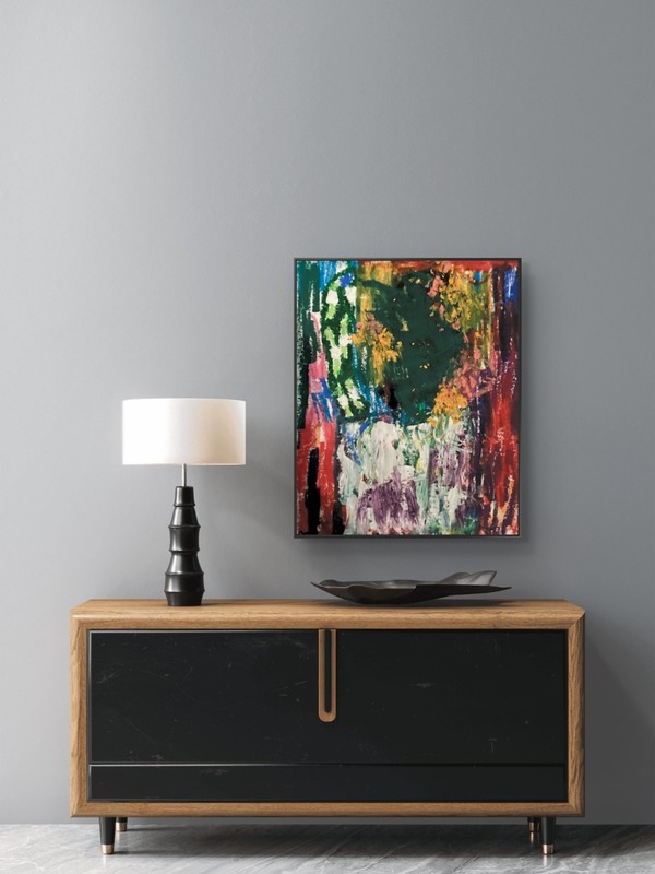 Raw Neo Expressionist Flower Painting Original 8x10 Yellow Urban Street Artwork gallery