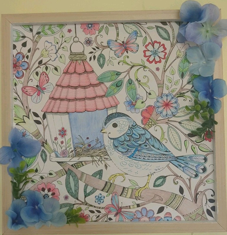 Red, White And Blue Bird Framed OOAK Assemblage Artwork