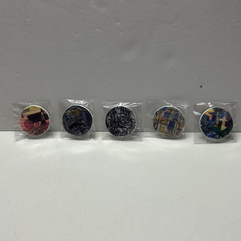 5 Original Hand Mix Media Painting Abstract Pin Buttons # 8