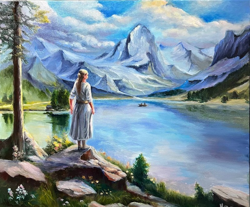 Original painting oil, California Views, 24×20 inches, WALL ART DECOR, Moms Gift