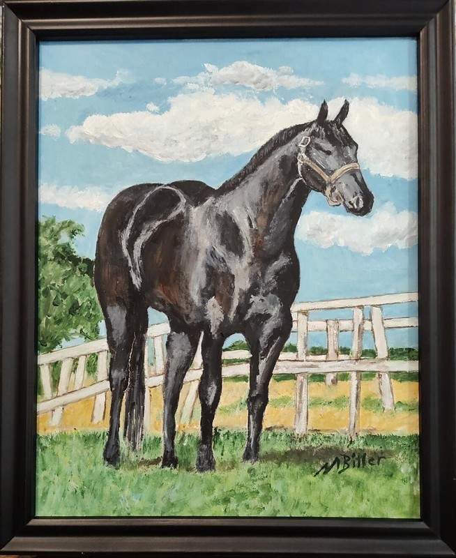 Original Western Oil Painting «Black Beauty» by Marc Bitler