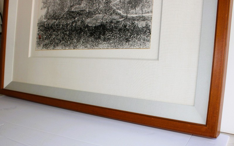 ORIGINAL INK ON PAPER SIGNED CHINESE SEAL RED STAMP CHOP COUNTRYSIDE VILLAGE gallery