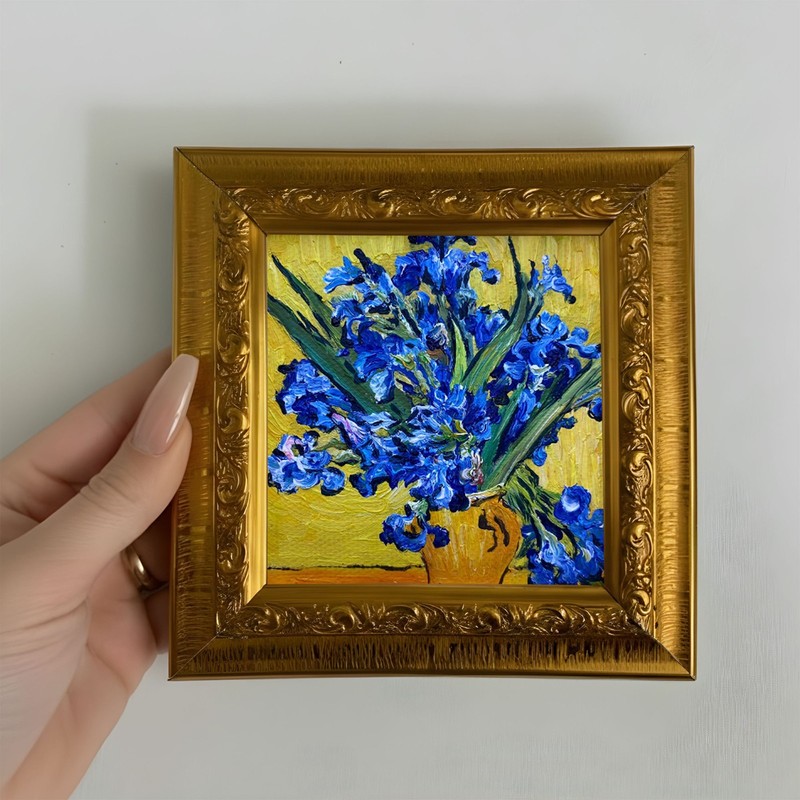 Original Oil Painting, Flowers Wall Decor, Small Framed Original Art Home Decor