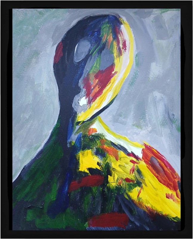 Neo Expressionism/Abstract 11x14 Mystery Man Handmade Fun Colorful Art Painting gallery