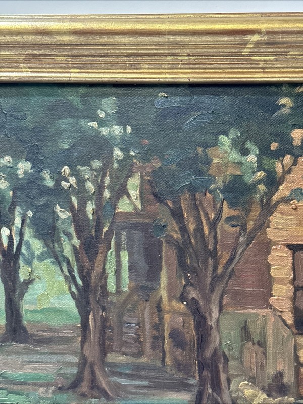 ANTIQUE IMPRESSIONIST PAINTING LANDSCAPE LENARD KESTER CALIFORNIA NEW YORK OIL gallery