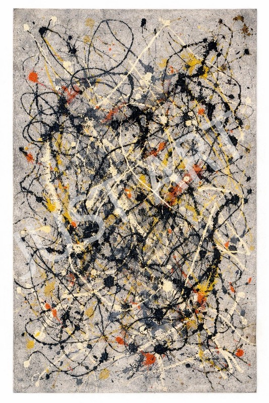 Drip Expression Canvas Art Neutral Gray with Black, Yellow & Orange Accents gallery