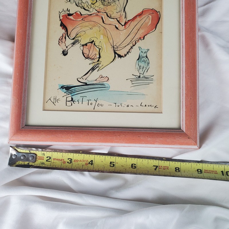 Original Signed Framed Art Dancing Clown Gypsy The Best To You Julian Laurie gallery