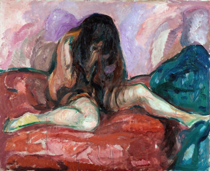 Edvard Munch Weeping Nude Painting Reproduction – Giclee Canvas/Paper/Stretched