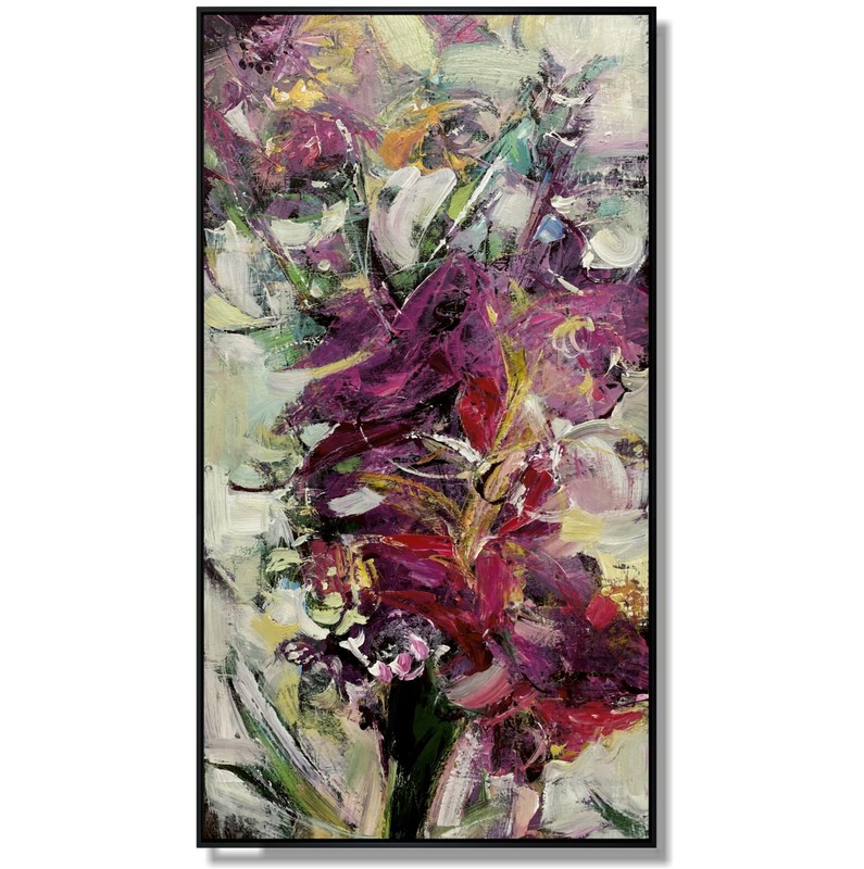 Monumental Abstract Flowers Bouquet | Huge Original Colorful Oil Painting Canvas