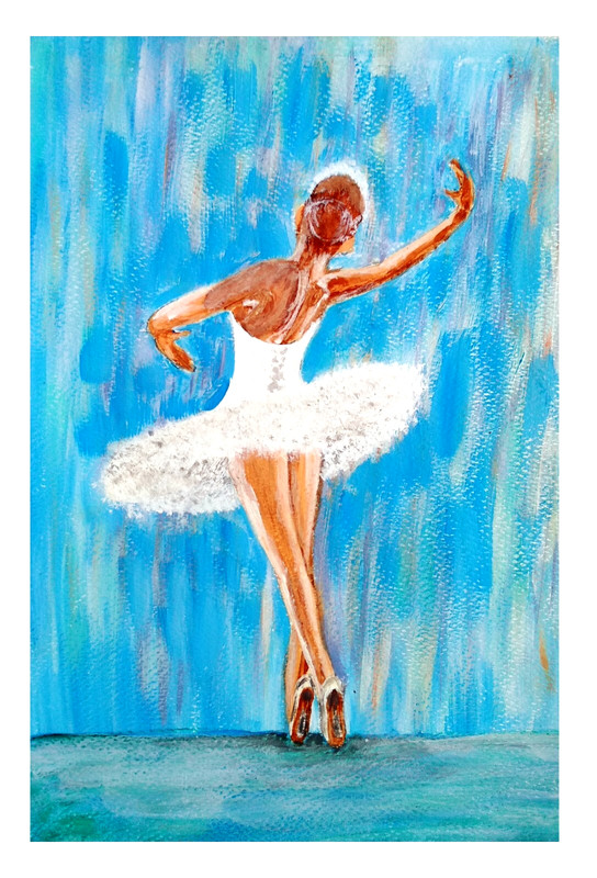 Ballerina dancer Painting Women Wall Decor Original Acrylic paintinBallet 11х8