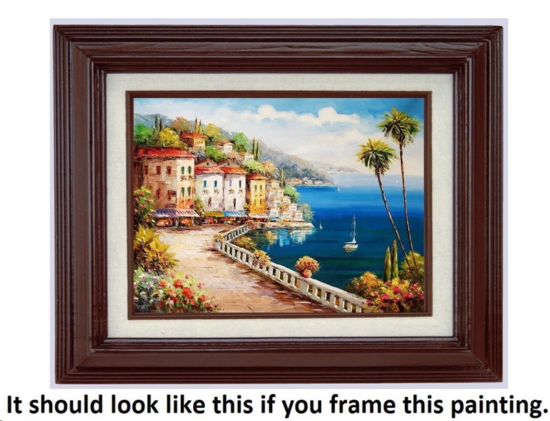 Mediterranean View #6FMD-85, 36"x48"- 100% Hand painted Oil Painting on Canvas gallery