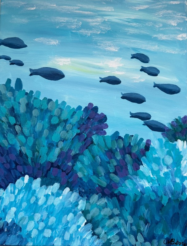 Abstract Expressionism Painting Living Room Wall Art 12x16 Canvas - Blue Ocean gallery