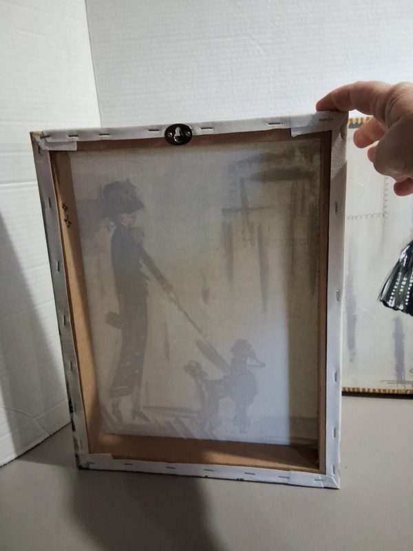 Liesl Long Mid-Century Collectable Set High Fashion Canvas Artwork Poodle Paris5 gallery