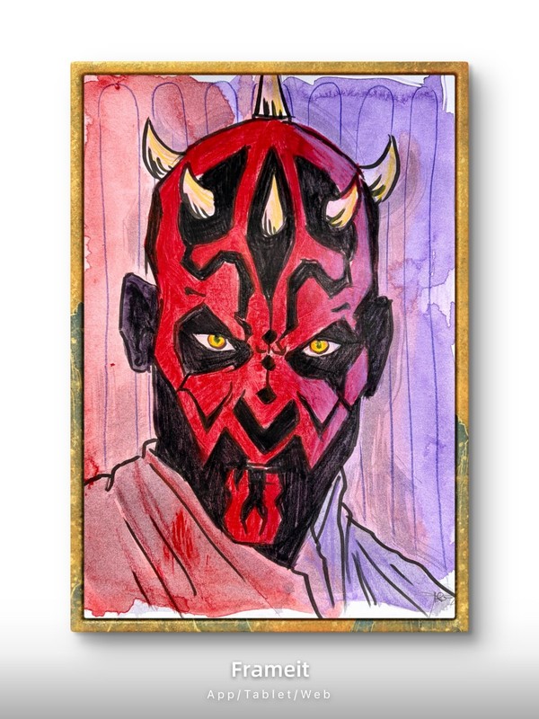 Original Darth Maul 1 Painting By Alannah Dyer- Acrylic 9×12 in Star Wars Fan