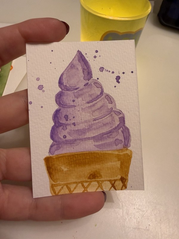 ACEO Original Mini Painting/ Watercolor Ice Cream