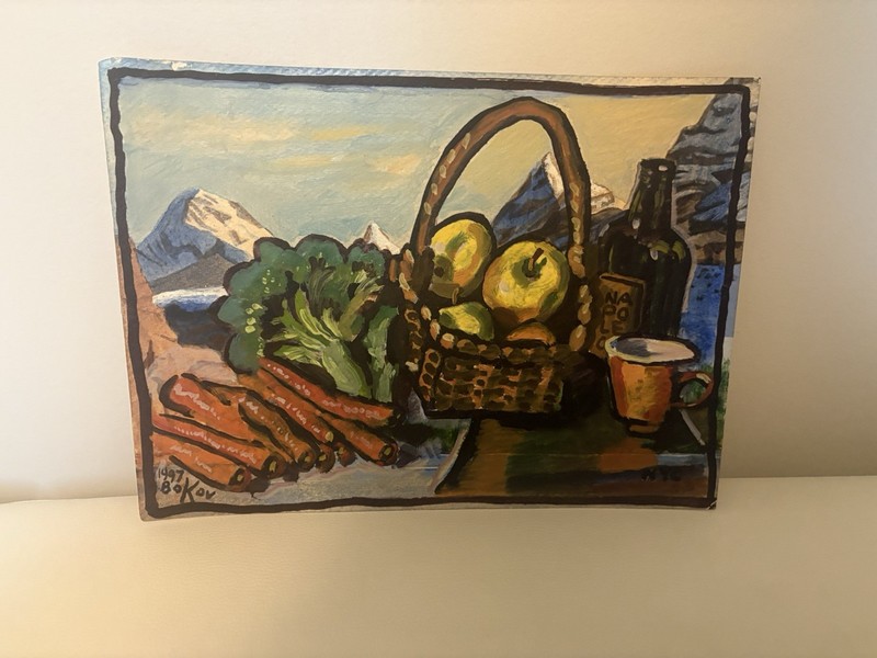1997 Original Painting by Bokov Hand Painted Watercolor Signed in New York