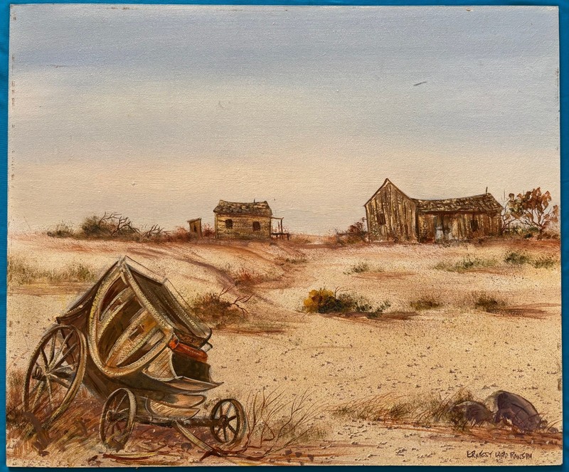 Ernest Lord Ransom ‘Last Journey’ Original Oil Painting On Masonite Board