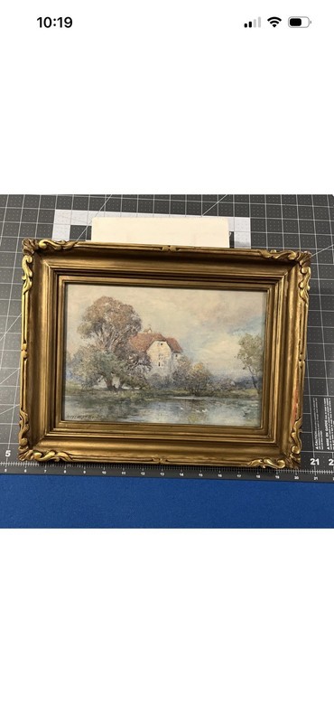 Set Of (2) Max Ludby Water Colour Paintings Gold Frame Fine Art 14x11” / 13x10”